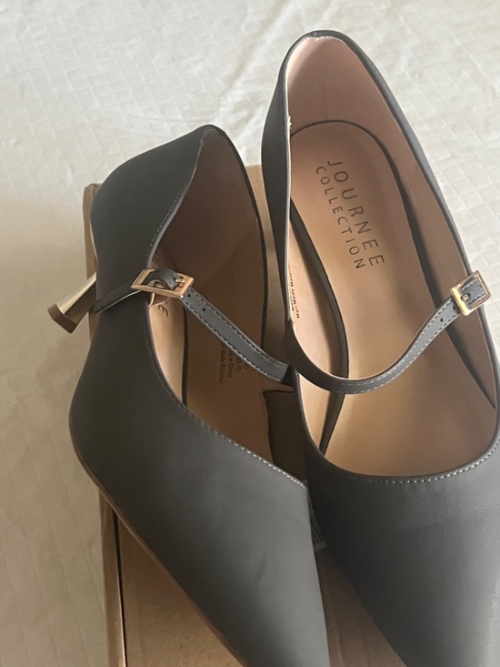 Journee Collection Shoes - Journee Collection Women's Manza Pointed Toe Kitten Heel Size 10 Charcoal